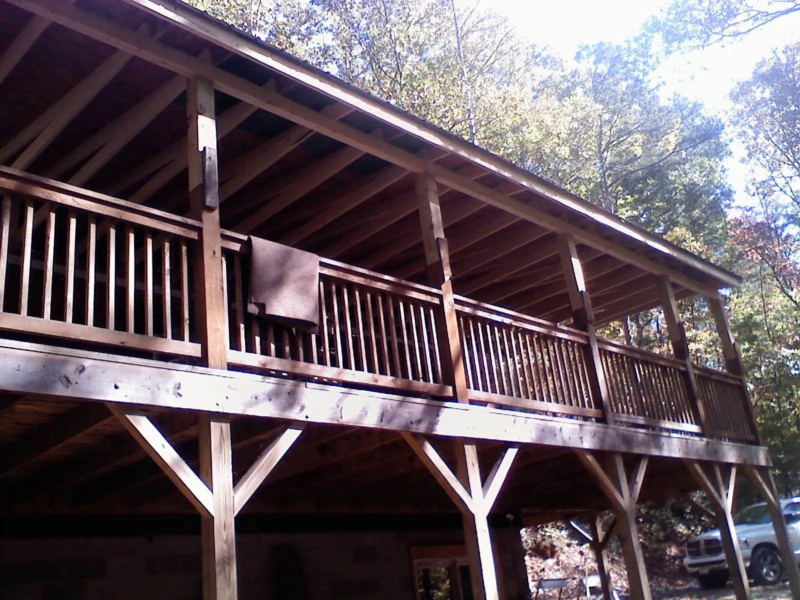 Timber framing under a new elevated porch and deck — Roof Leak Repair in Jay by Roofing Brothers